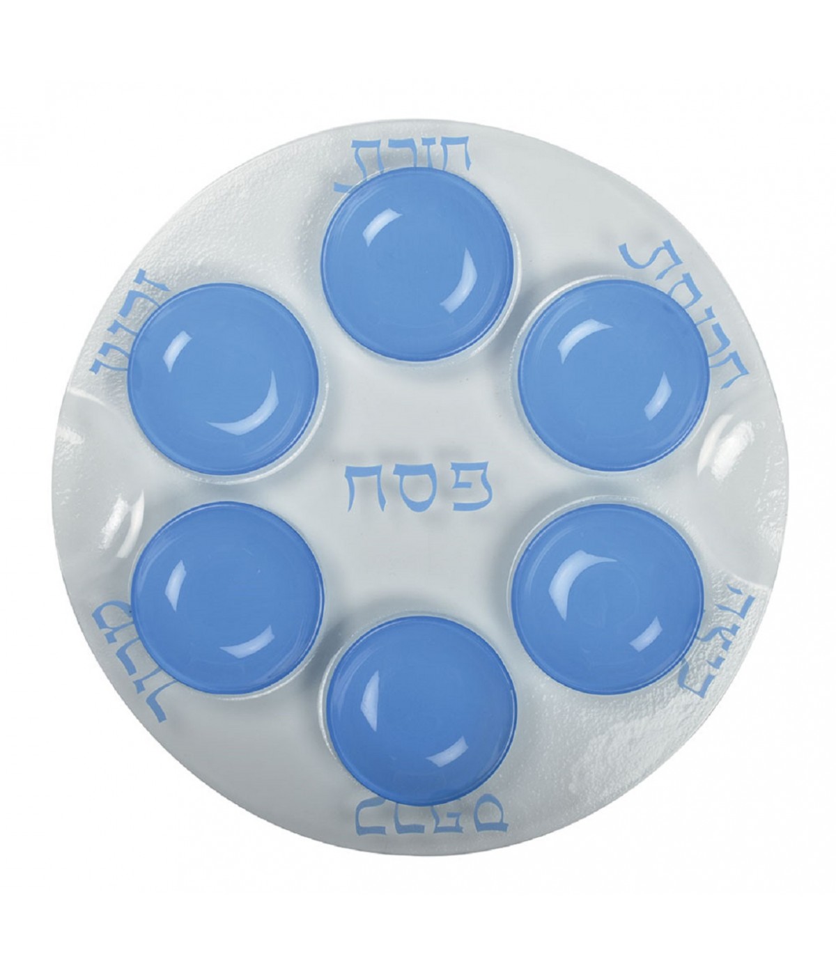 Plat seder coupelles bleues