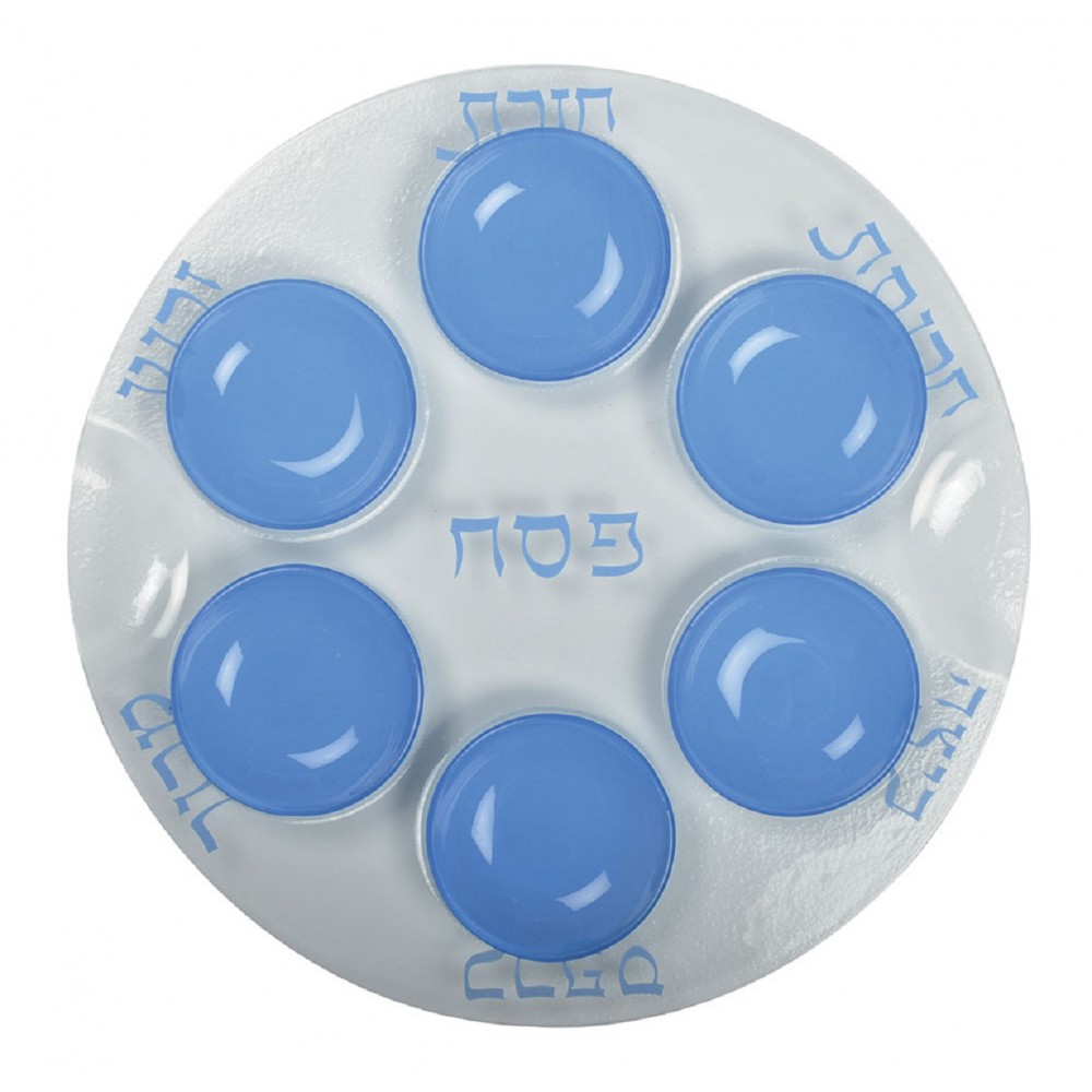 Plat seder coupelles bleues