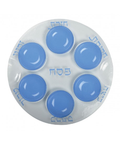 Plat seder coupelles bleues