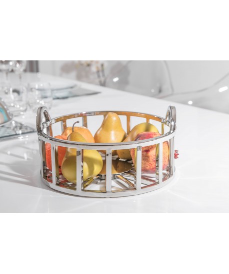 Round silver fruit bowl 35x35x18cm