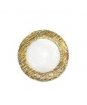 Assiette plate blanche et dorée 27cm