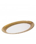 Plat ovale blanc et doré 36.5cm