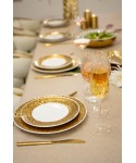 Assiette plate blanche et dorée 27cm