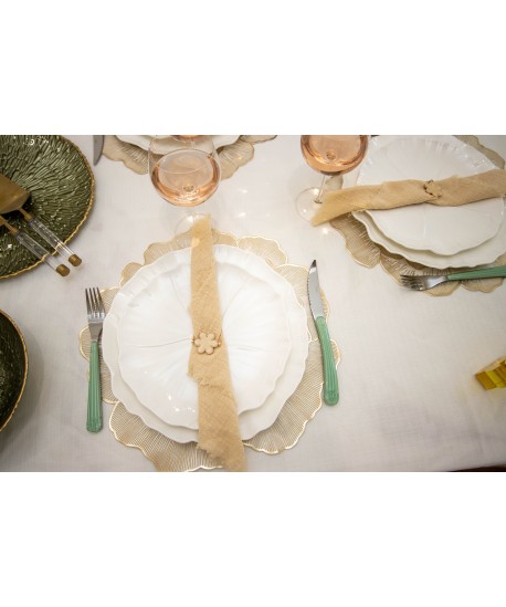 Assiette à dessert fleur blanche 25cm