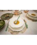 Soup plate white flower 24.5cm