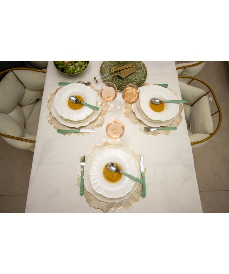 Soup plate white flower 24.5cm