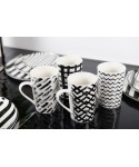 Mugs 450ml noir & blanc - lot de 4
