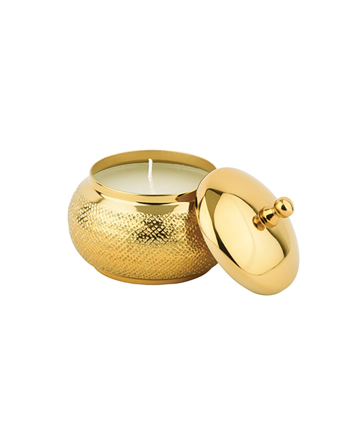 Large round gold candle
