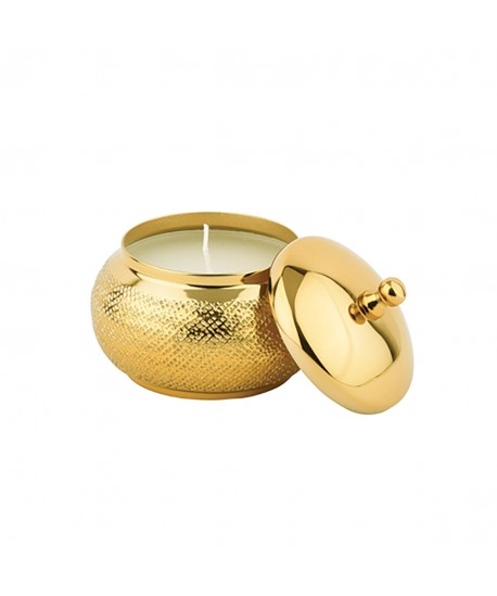 Large round gold candle