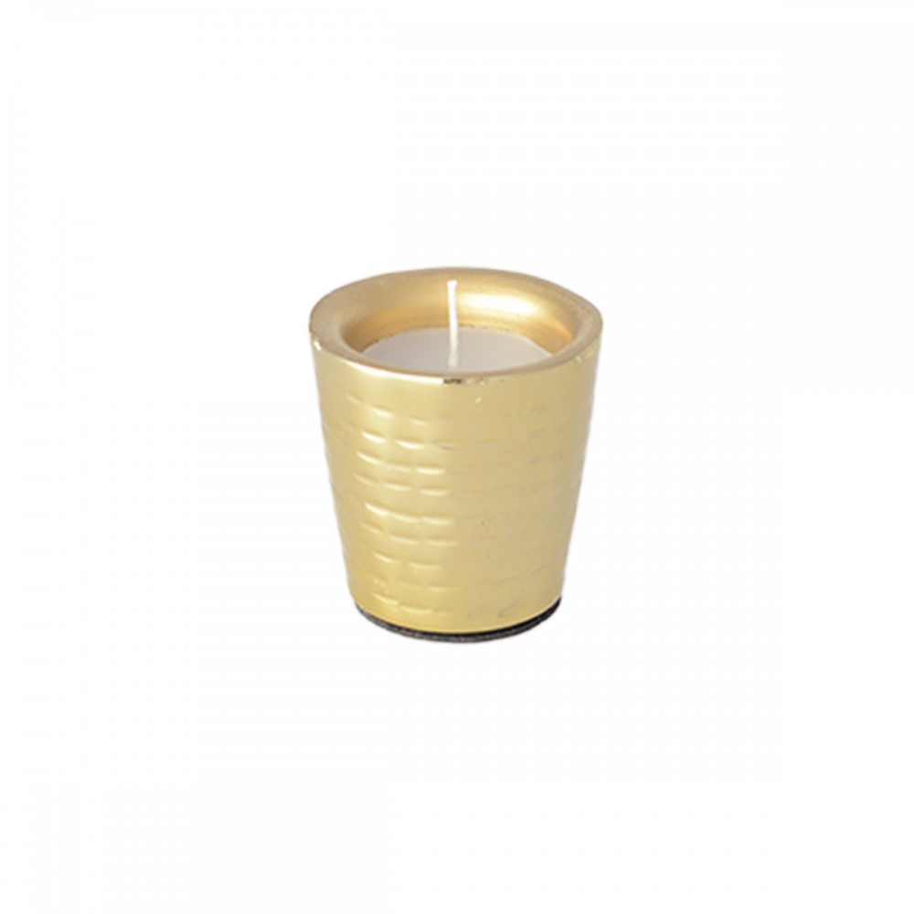 Small gold hammered candle