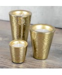 Large gold hammered candle