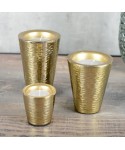 Small gold hammered candle