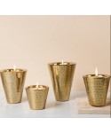 Small gold hammered candle