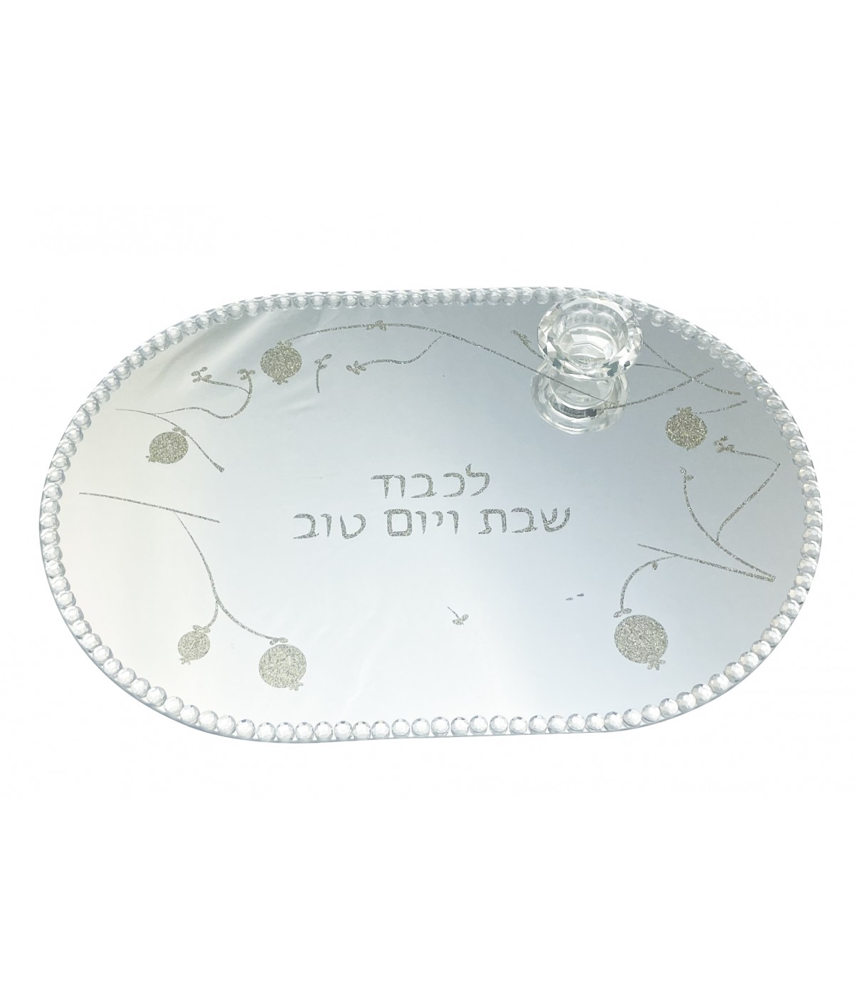 Plat à pain ovale grenade doré