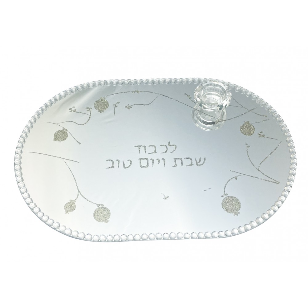 Plat à pain ovale grenade doré