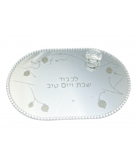 Plat à pain ovale grenade doré