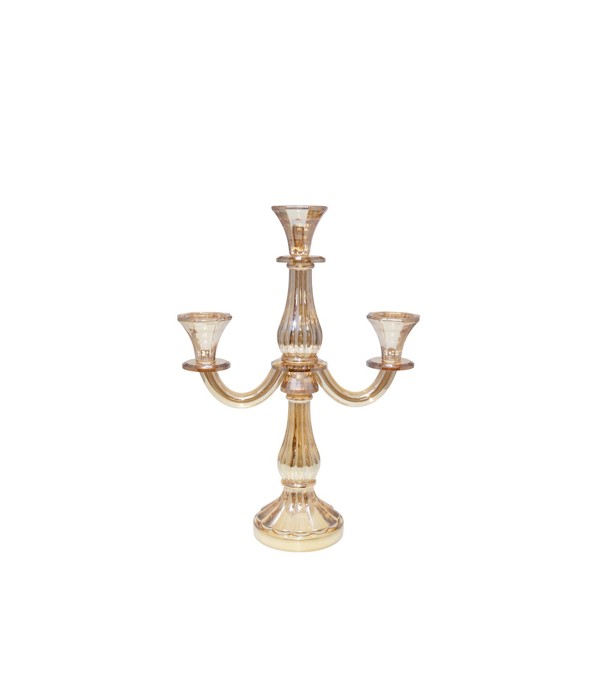 Chandelier 3 feux ambre h35cm