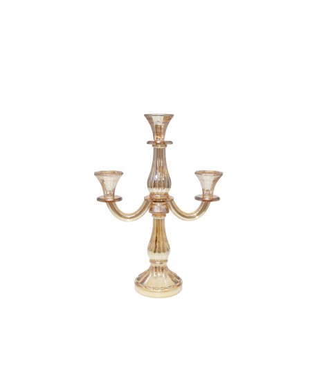 Chandelier 3 feux ambre h35cm