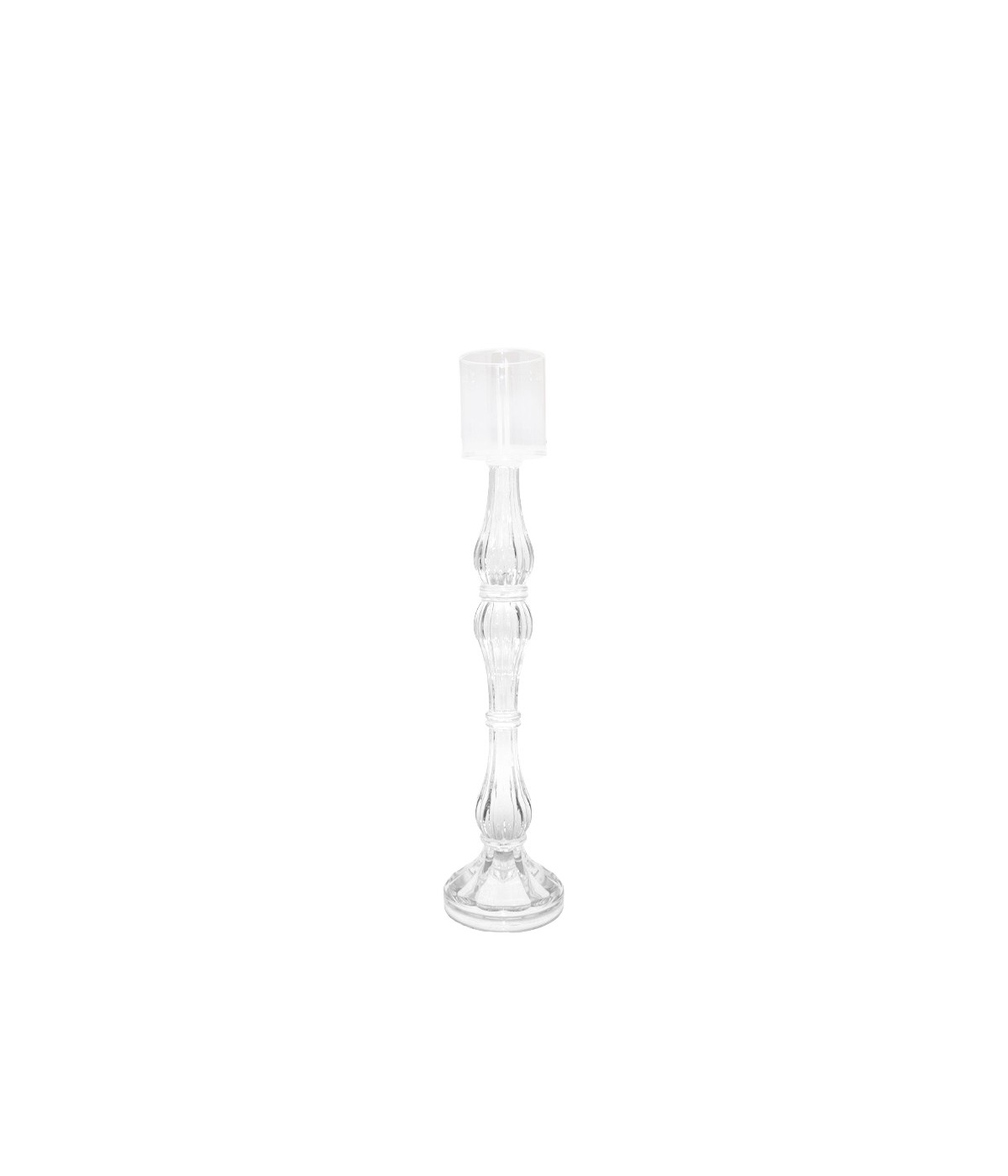 Large transparent candlestick h41cm