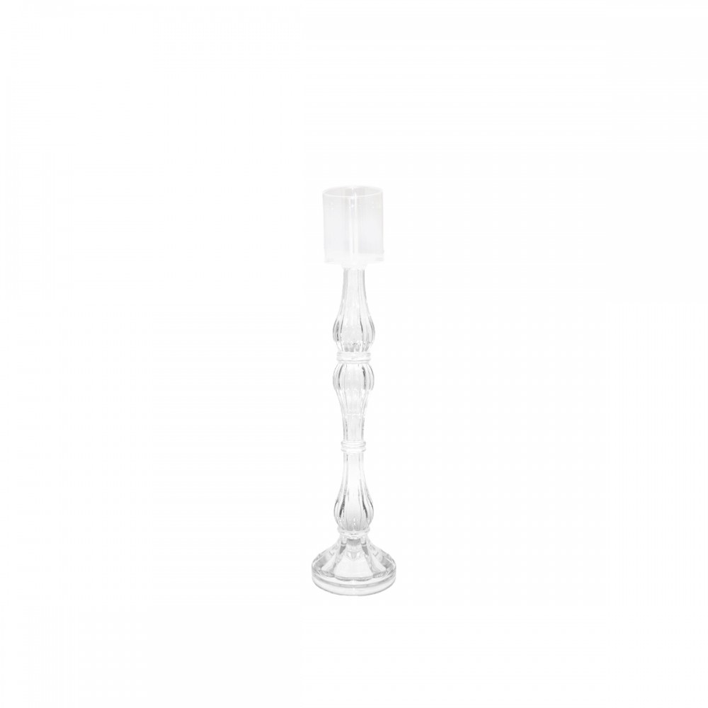 Large transparent candlestick h41cm