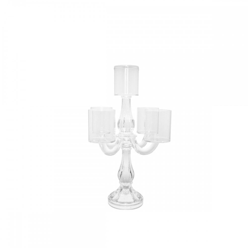 Chandelier 5 feux transparent h35cm