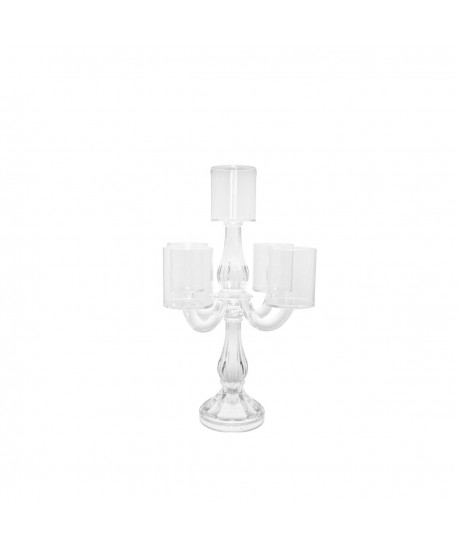Chandelier 5 feux transparent h35cm