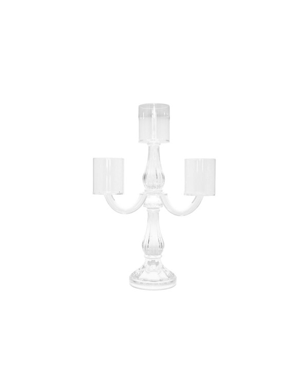 Chandelier 3 feux transparent h35cm