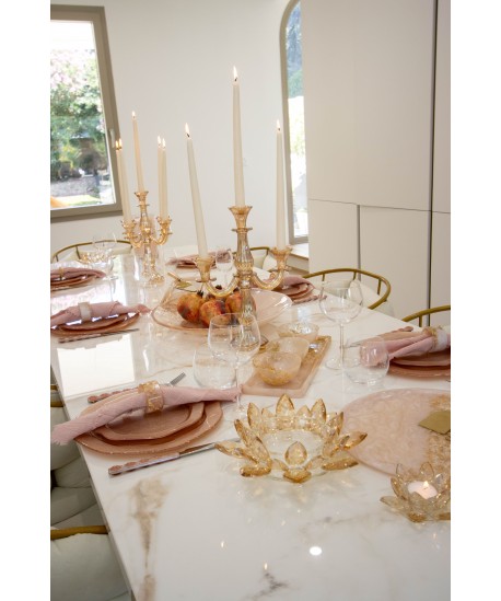 Chandelier 3 feux ambre h35cm