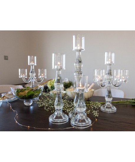Large transparent candlestick h41cm