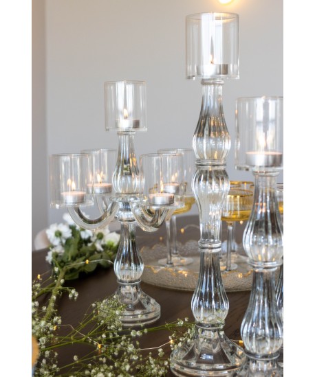 Chandelier 5 feux transparent h35cm