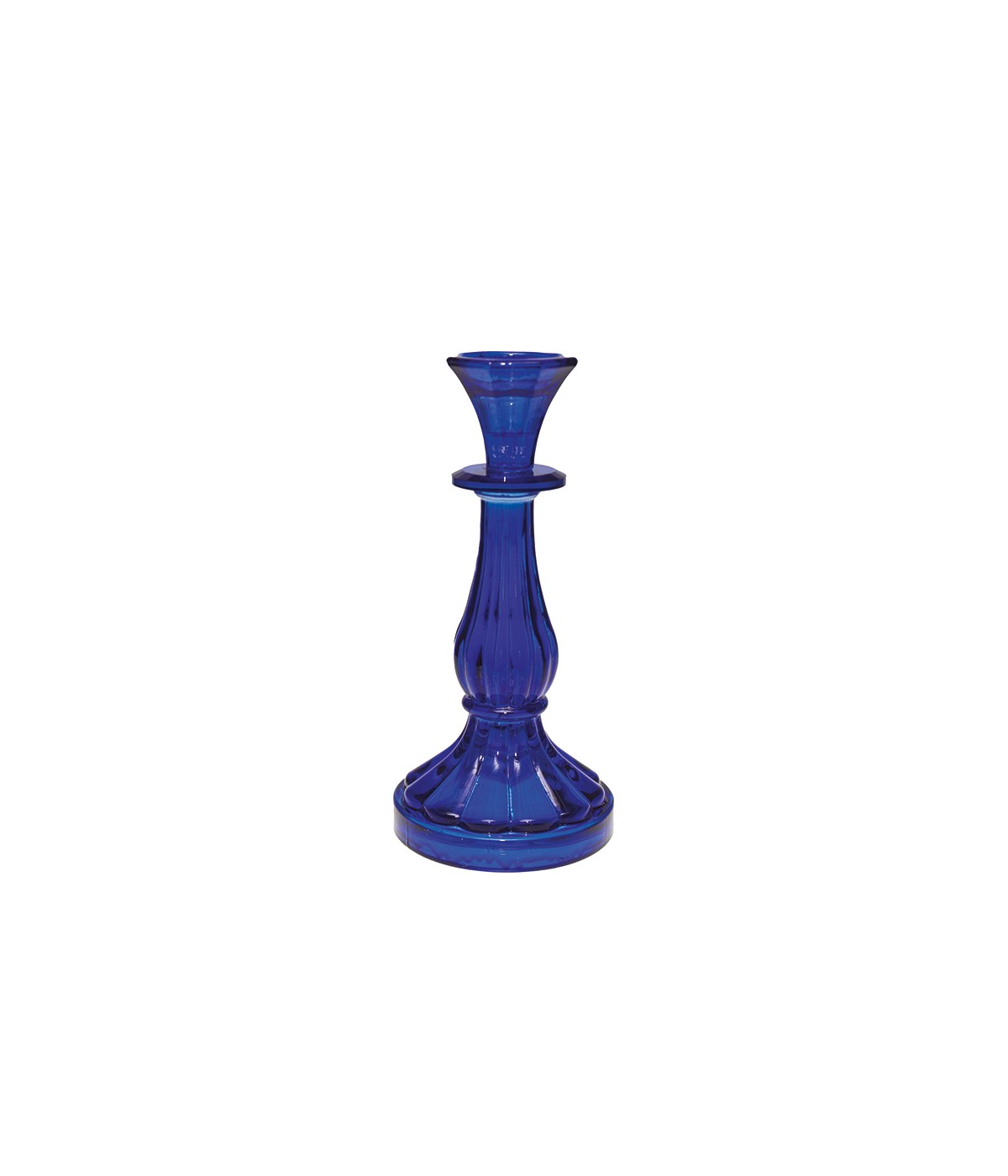 Blue candlestick small model h21cm
