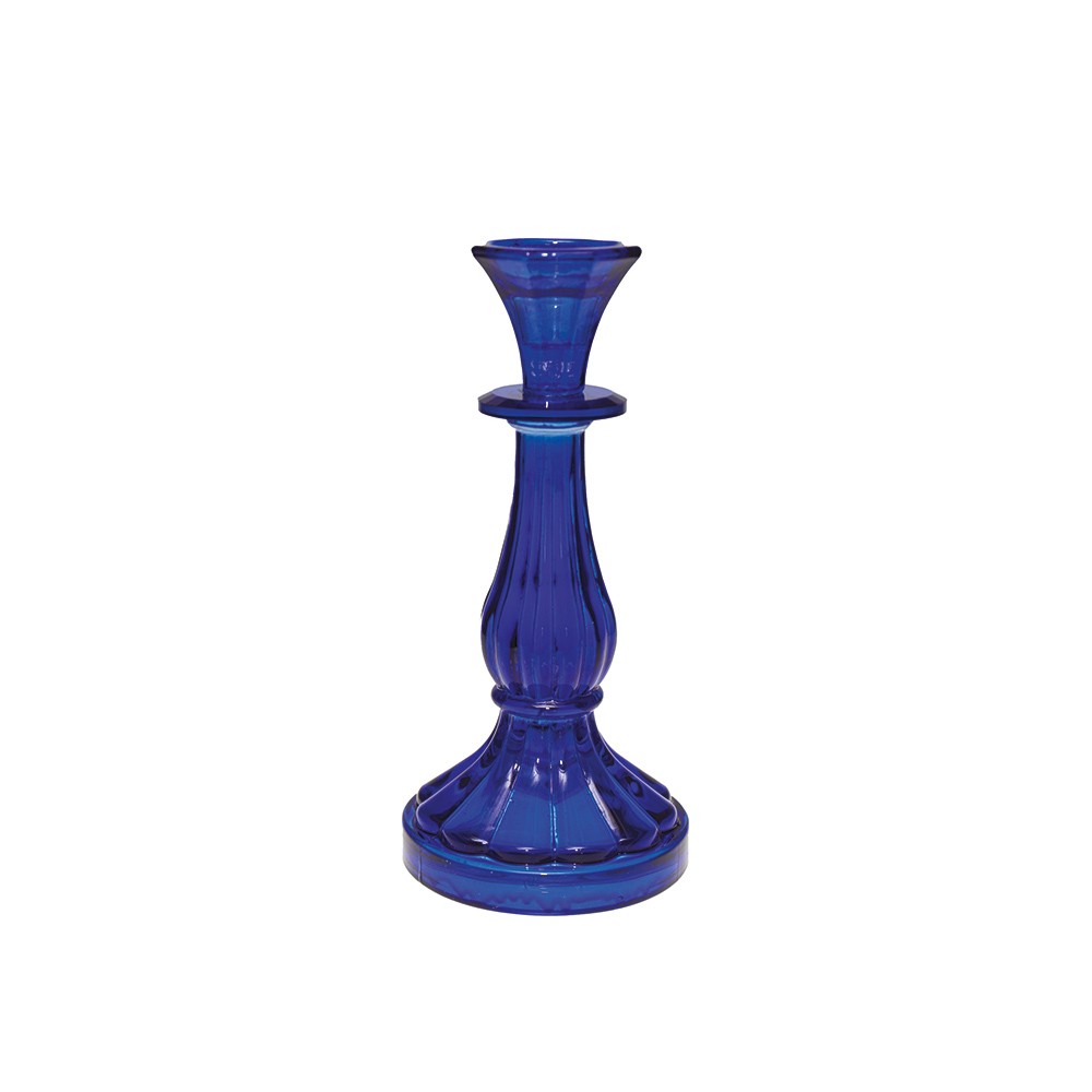 Blue candlestick small model h21cm