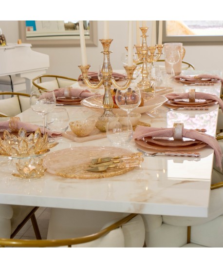 Chandelier 3 feux ambre h35cm