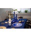 Blue candleholders h5.5cm - set of 2