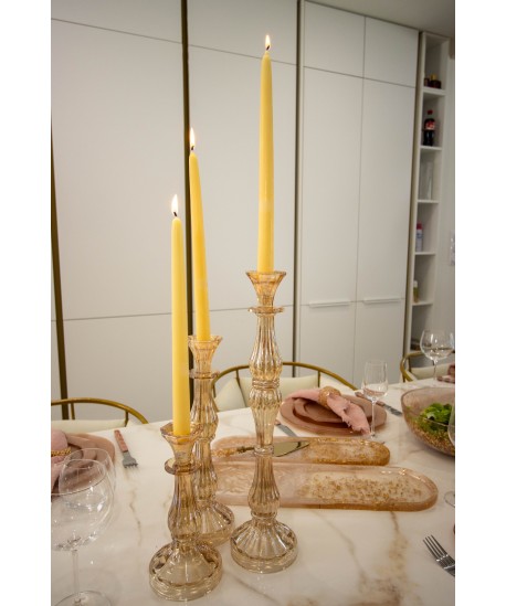 Medium amber candlestick h31cm