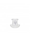 Low silver vine kiddush glass