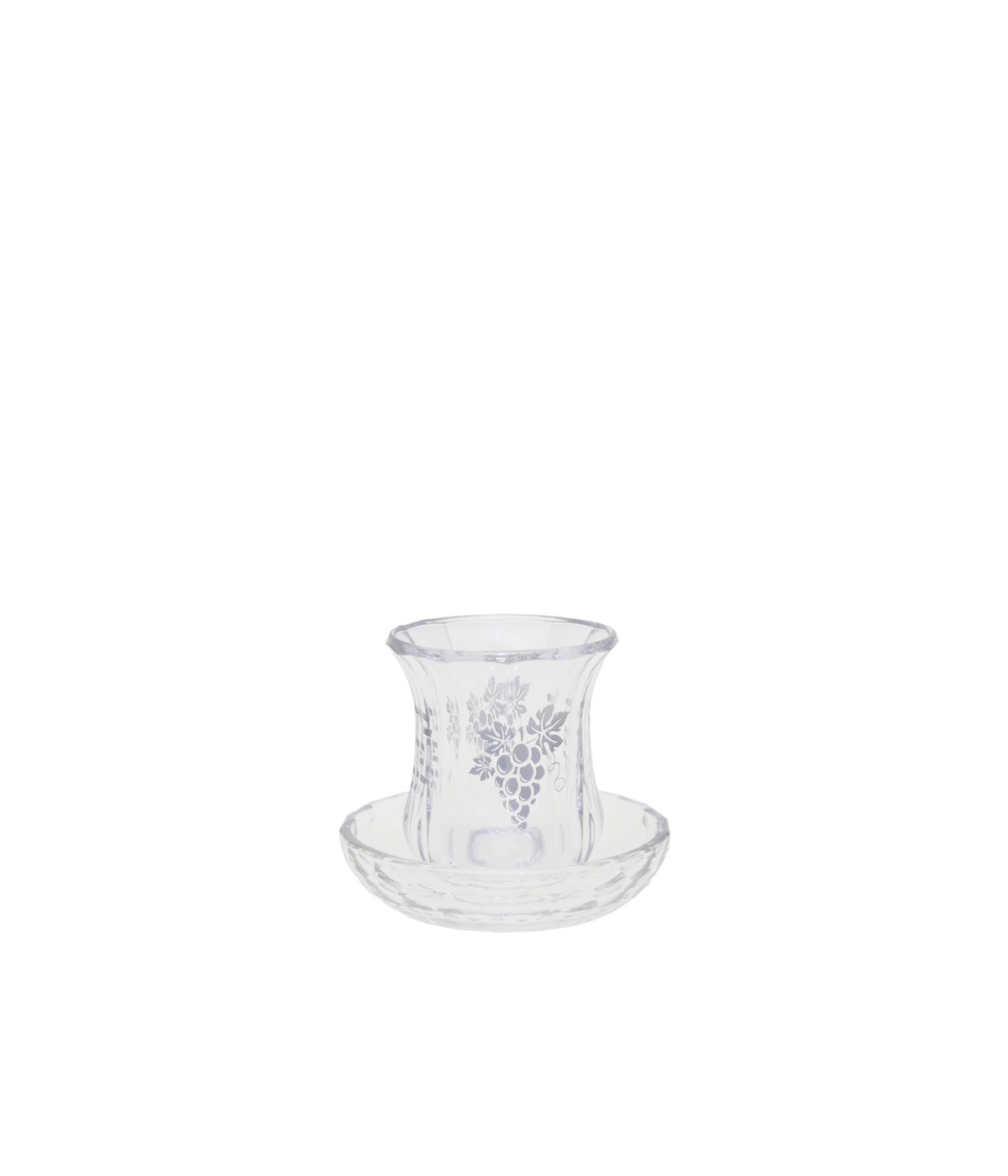 Low silver vine kiddush glass