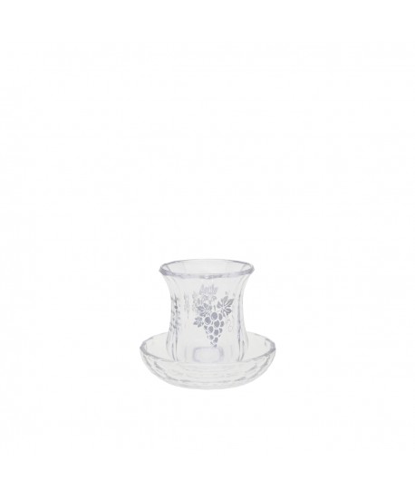 Low silver vine kiddush glass