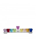 Low multicolored Menorah 27x3x7cm