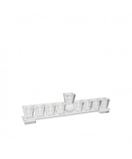 Low crystal menorah 27x3x7cm