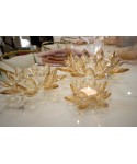 Bougeoir lotus ambre 18x18x7cm