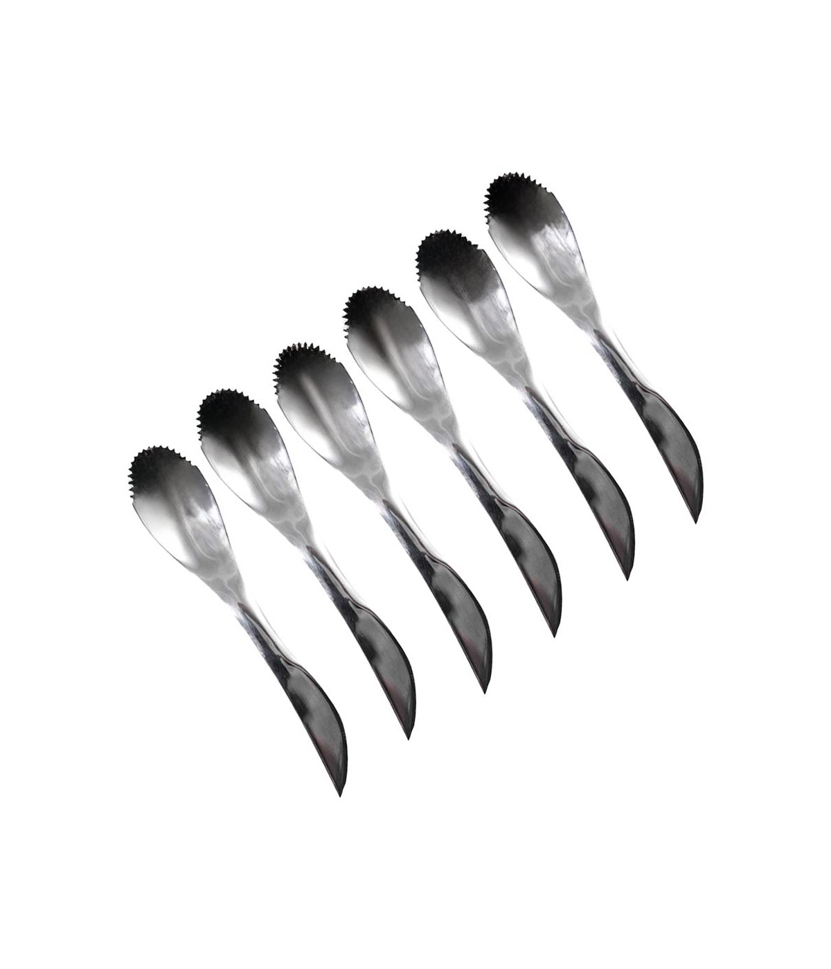 Set 6 cuillères Inox kiwi/pamplemousse