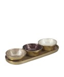 Aperitif set of 3 bowls on oval tray