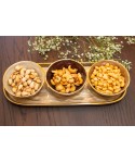 Aperitif set of 3 bowls on oval tray