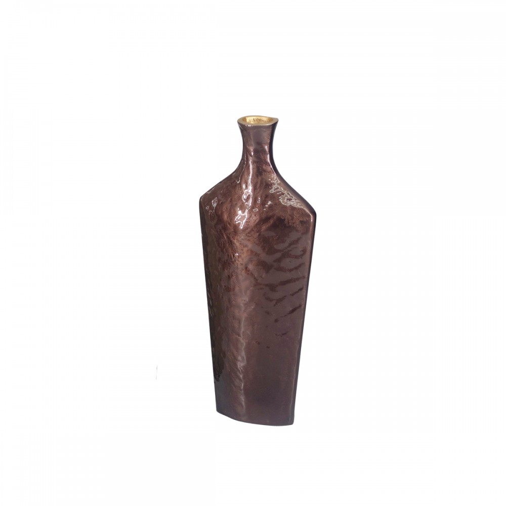 Vase marron en aluminium 17x8x40.5cm