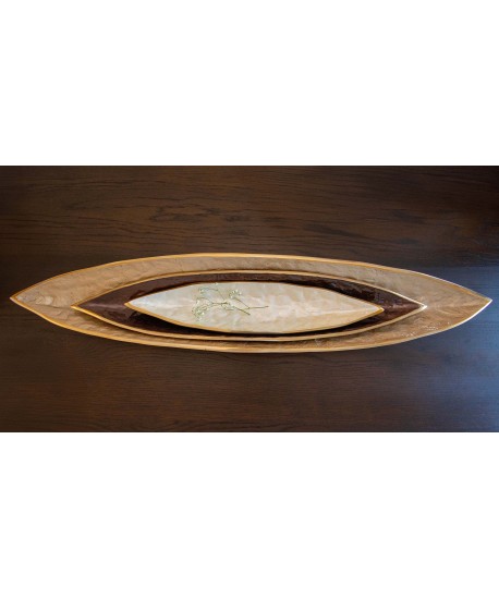 Sand decorative bowl in aluminium 94x19x6cm