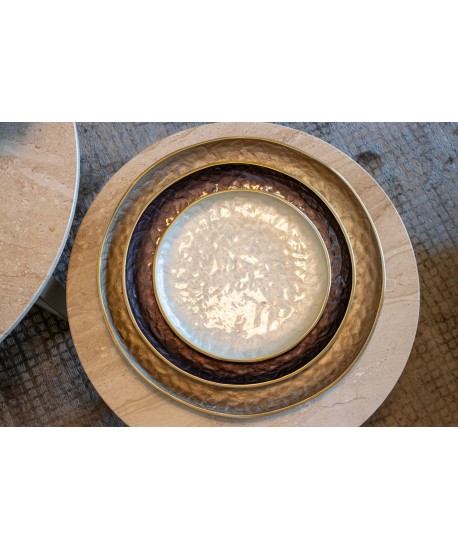 Coupe décorative ronde marron 39x39x3.5cm