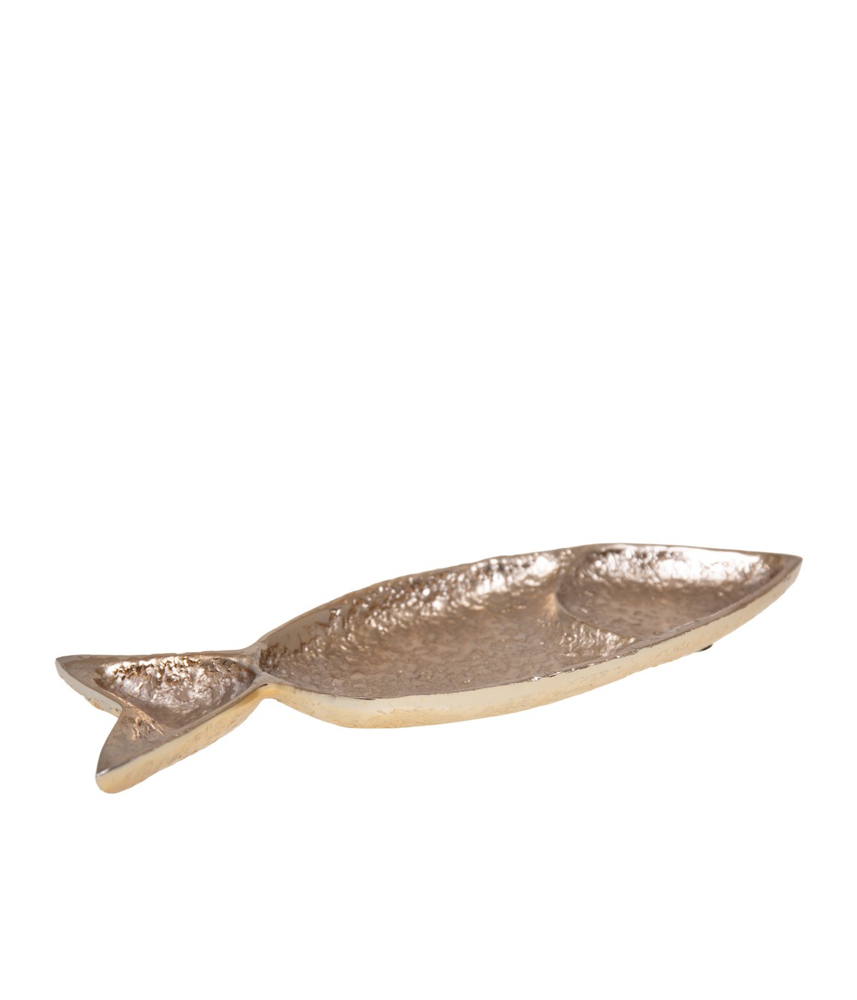 Coupelle plate dorée poisson 33x11x2.5cm