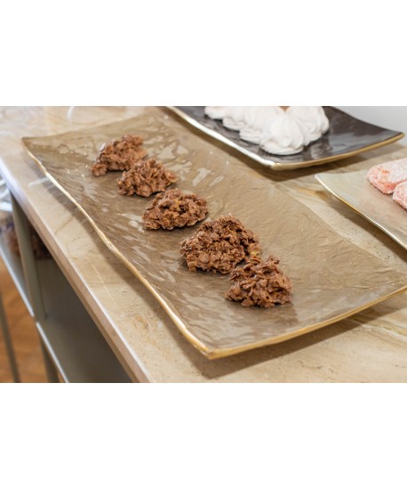 Coupe décorative sable rectangulaire 47x17x3cm