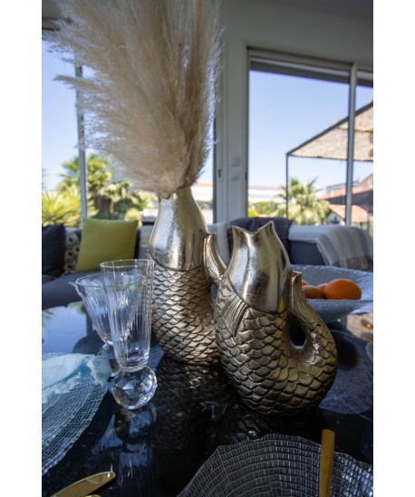 Golden fish vase 16x10x24.5cm